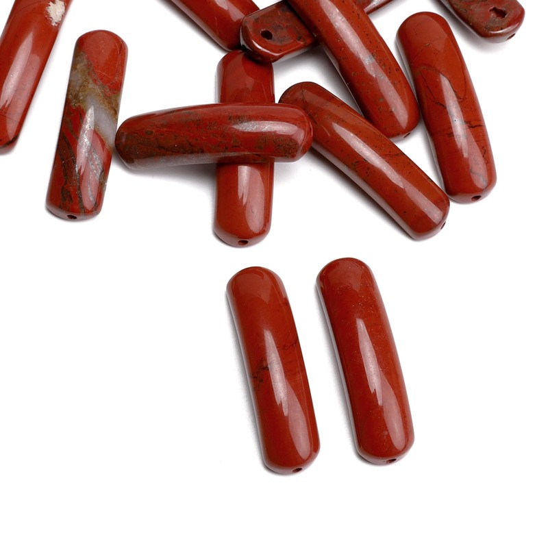 BEADIA - abalorio de piedra roja curvadas naturales de 36