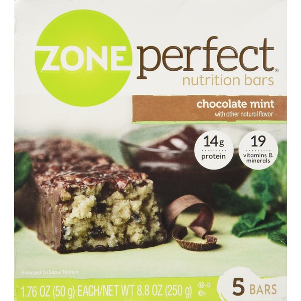 Zone Perfect Nutrition Bars, Chocolate Mint, 8.8 Oz (Pack of 2)