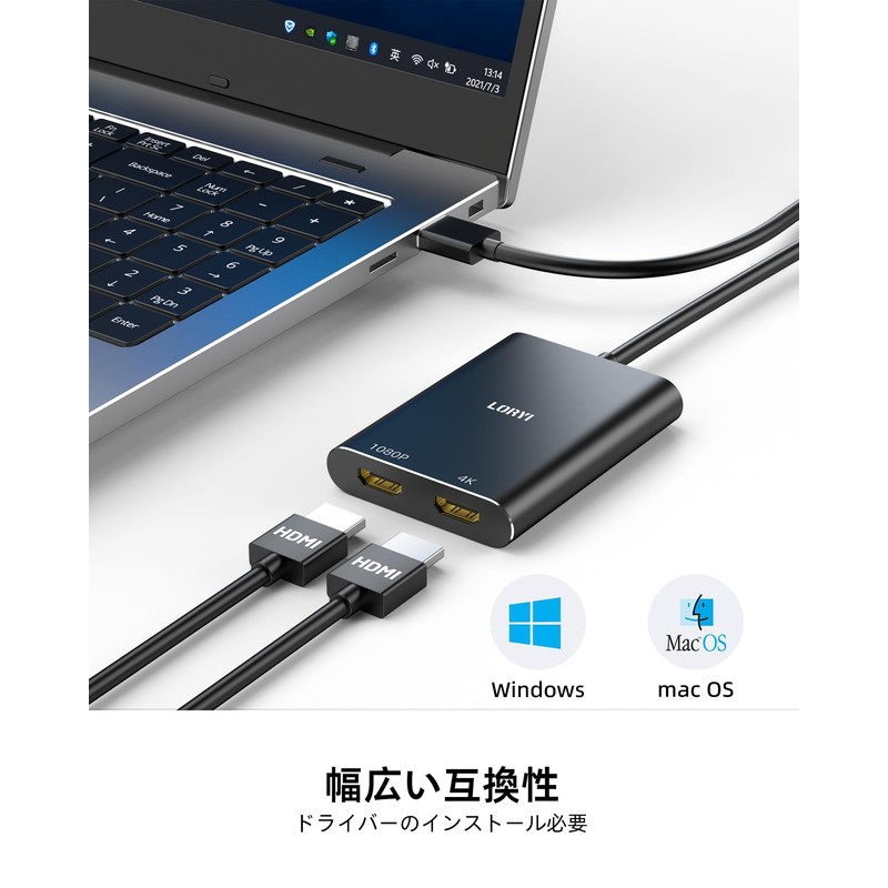 USB to HDMI Convert USB 3.0 Dual HDMI Adapter for