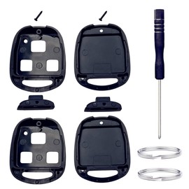 Cutting NOT Required Key Fob Shell Replacement for Lexus RX350 RX330 RX300 RX400h ES300 ES330 GS300 GS400 GS430 GX470 IS300 IS330 LS400 LS430 LX470 SC430 3 Button Key Fob Case Cover (Black + Black)