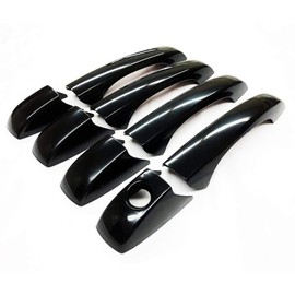 S SIZVER Ultra Finish Glossy-Black Series 8pcs Door Handle Covers Compatible with Chrysler+Dodge+Jeep Sedans SUVS 4DR