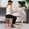 conda Adjustable Height Wooden Drafting Stool 19" to 26", Beech