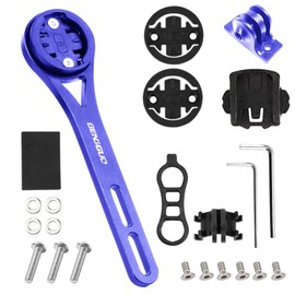 Integrated Bicycle Computer Mount Made of Aluminium Alloy, Bicycle Mount Out Front Compatible with Cateye, Garmin, Bryton, GoPro, Bicycle Mount for Action Cameras and Light, Blue