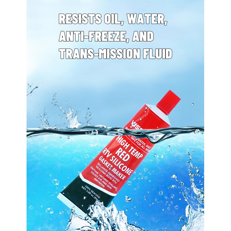 Visbella High Temperature RTV Silicone Gasket Maker, Sealed Oil Resistant