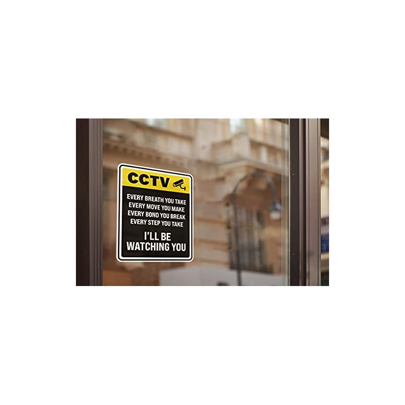 2 x 20cm Tall Funny CCTV Sign Vinyl Stickers -