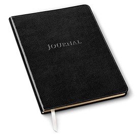 Gallery Leather Journal Notebook - 192 Pages, Softcover, For Men and Women, For Writing, Work & Travel, Handcrafted - Acadia Black - 9.75"x7.5", Large Lined