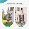 SMUG Step Ladder, 3 Step Stool Foldable with Anti-Slip Pedal