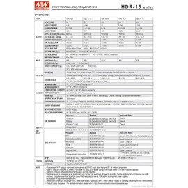 HDR-15-24 Genuine Mean Well DIN Rail Power Supply 24V 0.63A 15W - 24V