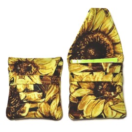 Tea Bag Wallet in a Small Teabag Shape, Sunflower or Honey Bee Fabric Print, Your Choice, Handmade, Quilted