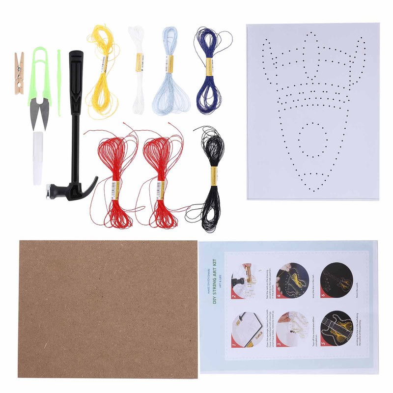 String Art Decorative Colourful DIY Nails Winding Lines Drawing Kit