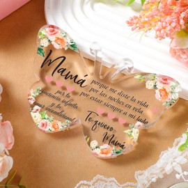 Shellwei Spanish Christian Acrylic Gift for Women Religious Inspirational Gift with Bible Verse Regalos Cristianos Para Mujer Bible Prayer Choice for Women Mother's Day Birthday Favor(Bright)