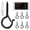 KULOLO 6 Pack Black Screw Hooks with Safety Buckle -