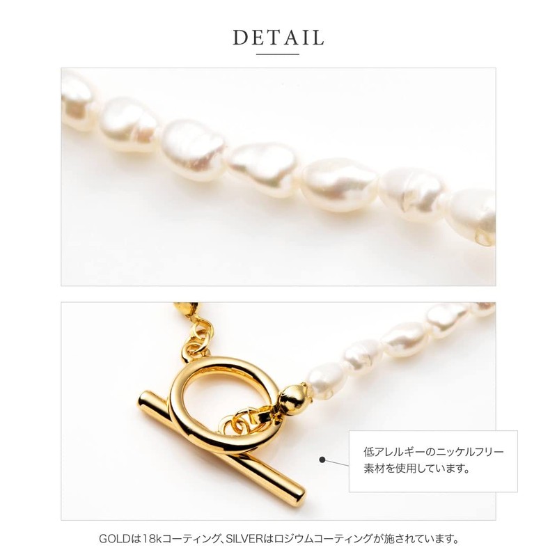 Cream Dot Necklace, Women's, Popular, Hypoallergenic, Nickel-free, 18K Coating, Short