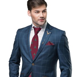 Men 1980s Vacation movie Costume Accessory Mens Christmas Tie Set Holiday Novelty Necktie and Pocket Square Party Dress up Graphic Necktie Cosplay