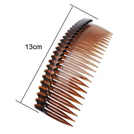 4 Pieces 24 Teeth Hair Side Combs French Comb Side Hair Combs Plastic Hair Clip Clamp Hair Clip Combs Hair Accessory for Women and Girls, Black, Brown