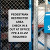 Pedestrian Restricted Area Check In Sign, 8.5 x 11 in"
