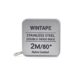 WINTAPE 2 m Measuring Tape Body 200 cm / 80 Inch, Stainless Steel Measuring Tape (2 m with Key Ring, Stainless Steel Measuring Tape, Metal), Silver