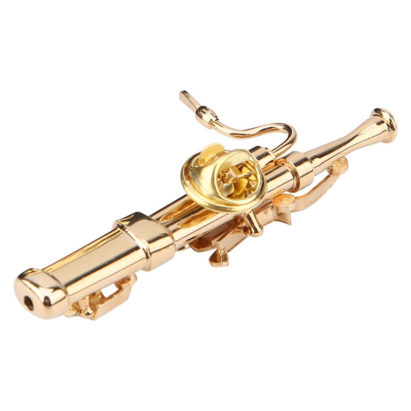 Gold Plating Copper Bassoon Musical Instrument Bassoon Brooch Pin with