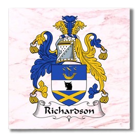 Carpe Diem Designs Richardson Family Crest/Coat of Arms Ceramic Tile for Coaster, Hot Plate, Trivet or Decorative Accent