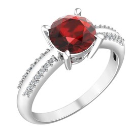 Belinda Jewelz - Anillo de plata de ley 925 para mujer, anillo de piedra preciosa de topacio azul suizo, 7 mm, anillo redondo brillante, fino, regalo para compromiso, boda, talla 7, Gema, Topacio azul