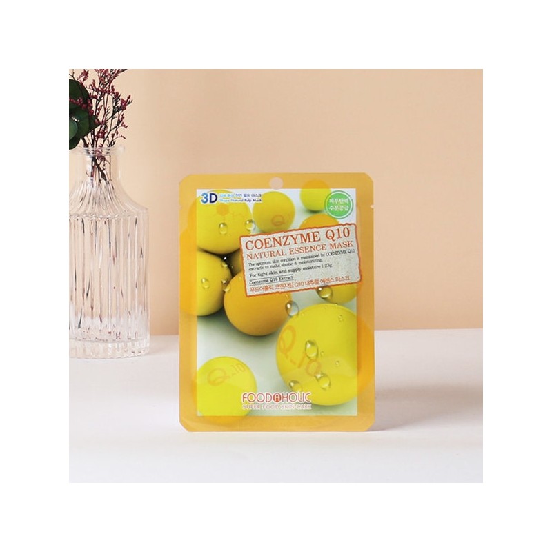 (100 sheets) Foodaholic 3D Coenzyme Q10 Natural Essence Mask Pack