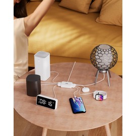 VHBW 8-Port USB Charger, Multi-Port Travel USB C Charger, Mini Charging Station with USB C and USB A Ports, Charging Station Block for Traveling, Camping Compatible with Phone, Earbud,etc.