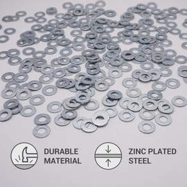 (Pack of 100) DIN 125A Washers M8 Round Metal Washers Flat Repair Washer Steel Spacer (100, M8)