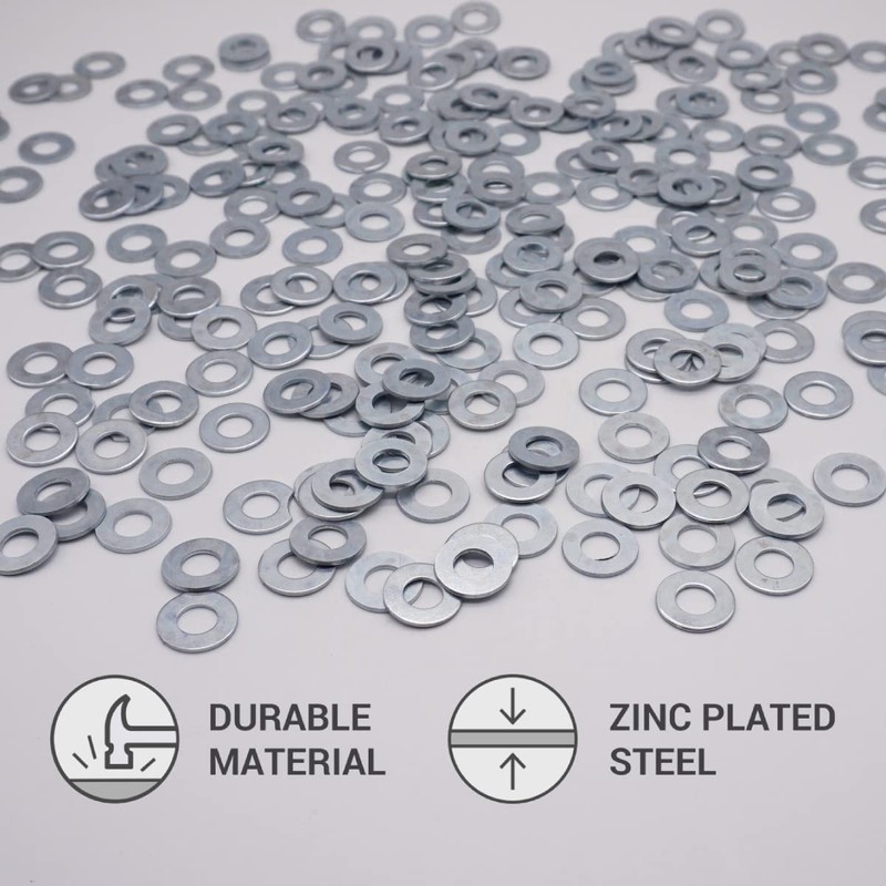 (Pack of 100) DIN 125A Washers M8 Round Metal Washers