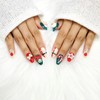 Christmas Santa handmade nail tips - Almond M / 크리스마스