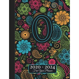 Five Year Planner: Monogram O Voodoo Style Binding I Your Initials Motivational Bullet Planner I 5 Years Appointments, Family Events, Log Book Business I Agenda & Schedule Journal I Christmas Gift
