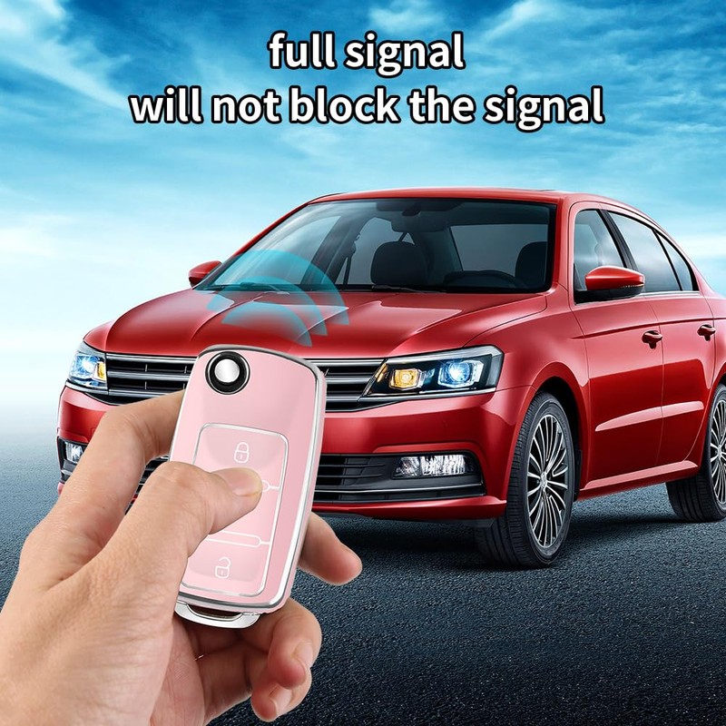 MILD EAST for VW Car Key Fob Cover with Keychain,