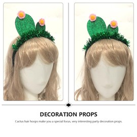 Beavorty Pack of 2 Headband Hair Bobbles for Women Hair Bands for Women's Hair Cactus Head Bopper Easter Hair Band Hair Accessories Green Luau Party Accessories Mexico Small Fabric Flower Modelling