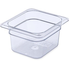 CFS Plastic Food Pan 1/6 Size 4 Inches Deep Clear (Pack of 6)
