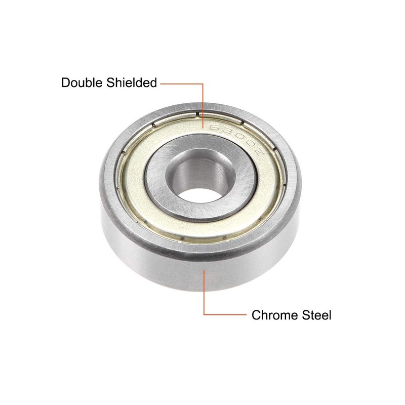 sourcing map 6300ZZ Deep Groove Ball Bearing 10x35x11mm Double Shielded