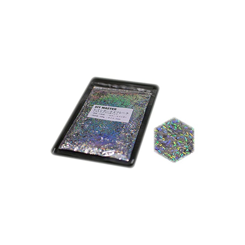 DIY MASTER Rainbow Glitter Flake Stripe Pattern 1mm 100g