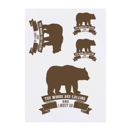 Azeeda 4 x 'Der Wald ruft' Temporäre Tattoos - Wasserfest, Hautfreundlich & Ungiftig · Transfers in Verschiedenen Größen (TO00084212)