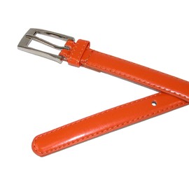 CTM® Women's Skinny Leather Dress Belt, XL, Orange