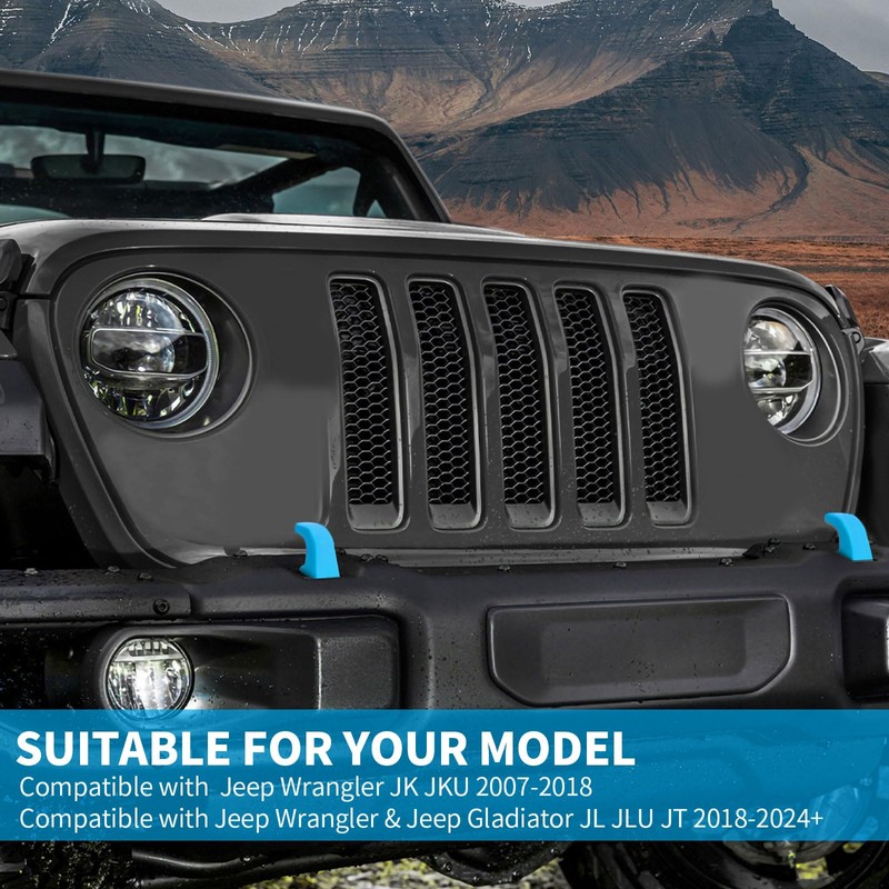 SQQP Bumper Tow Hook Covers 2Pcs Fit for 2007-2018 Jeep