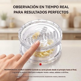 Manual y transparente prensa de ajo & Jengibre, Triturador y picador (2pcs) Picadora manual de cocina de plástico, duradera y fácil de limpiar; rápida y compacta, ideal para chiles, jengibre y hierbas