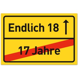 18th Birthday Sign - Funny Gifts or Decoration - Party Decoration Gift Ideas for the 18th - Gift for Girls and Boys - 30 x 20 cm Plastic