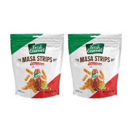 Fresh Gourmet Chili Lime Masa Strips Salad Topper and Snack, 3.5 oz. (Pack of 2)