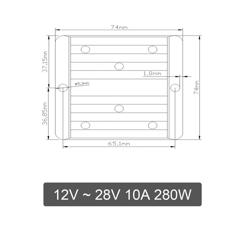 Artudatech DC Converter Regulator 12V to 28V 280W Power Supply