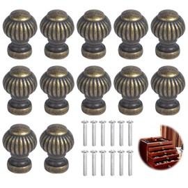 TogtherKings Vintage Drawer Handles, Pack of 12 Furniture Knobs, Antique Bronze Round Handle, Dresser Knobs, Furniture Handle, with Screw, Knob for Cupboard, Kitchen, Knobs for Drawers, for Cupboard,