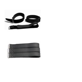 MKHTOQE 6PCS 14 Inch Reusable Leather Look Hook and Loop Strap – Multi-Purpose Cable Tie for Cable Organizer, Heavy Duty Self Adhesive Strap – Black