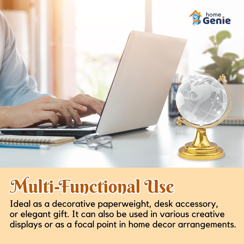 Home Genie Crystal Globe | Premium Quality Crystal Sphere |