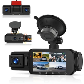 Hodozzy 2K+1080P 360° Car Dash Cam with 5GHz WiFi, 4 Cameras Front Rear, No Light Night Vision, 3 Inch IPS Touch Screen, Loop Recording, G-Sensor, Parking Monitor