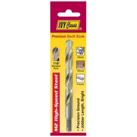 IVY Classic 01130 15/32-Inch M2 High Speed Steel Drill Bit, 118-Degree Point, Reduced Shank, 1/Card