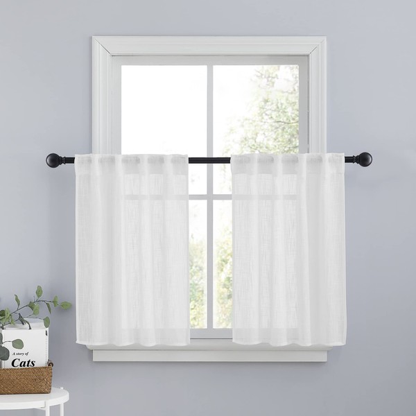 PONY DANCE Cafe Curtains 24 inch Length Set of 2,
