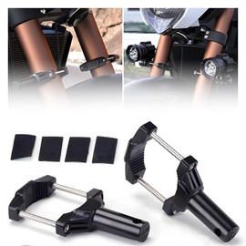 Pack of 2 Motorcycle Headlight Holders, Universal Tube Light Holder, Motorcycle Accessories, Length and Width Approx. 14 x 7.2 cm, Driving Lamp Holder, for Universal Motorcycle Bumper, Black