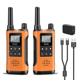 Derebir Walkie Talkies Long Range for Adults-2 Pack Rechargeable Walkie Talkies 22 FRS Channels 2-Way Radios with NOAA Weather Alert,VOX,Flashlight and 1500mAh Li-ion Battery for Family Camping Hiking